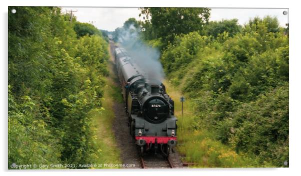 Steam Train 80078 MNR Norfolk Driver Waving Acrylic by GJS Photography Artist