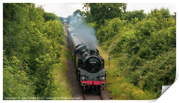 Steam Train 80078 MNR Norfolk Driver Waving Print by GJS Photography Artist