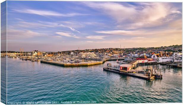 Cowes Yacht Haven and Red Jet Terminal Canvas Print by Wight Landscapes