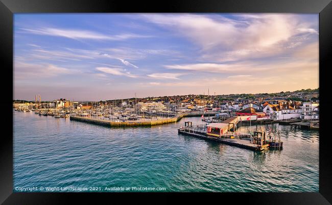 Cowes Yacht Haven and Red Jet Terminal Framed Print by Wight Landscapes