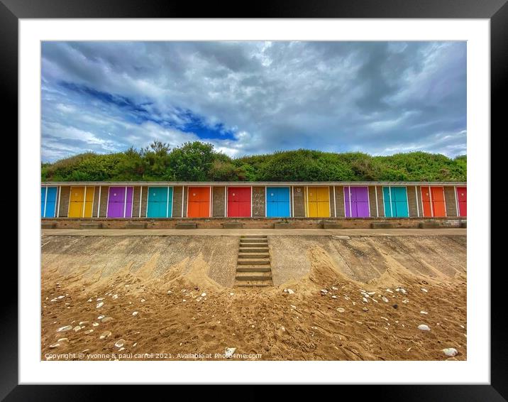 Bridlington Beach Huts Framed Mounted Print by yvonne & paul carroll