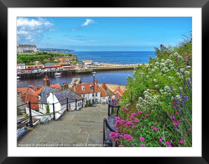 Whitby 199 Steps Framed Mounted Print by yvonne & paul carroll