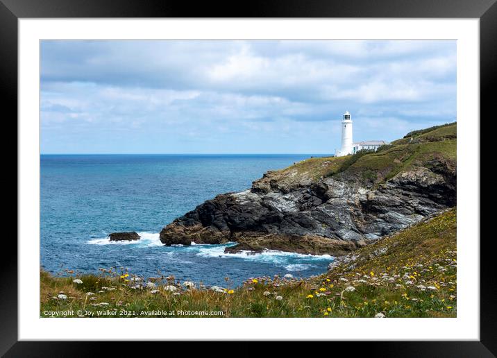 The lighthouse at Trevose Head, North Cornwall, UK Framed Mounted Print by Joy Walker