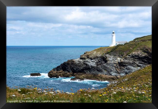 The lighthouse at Trevose Head, North Cornwall, UK Framed Print by Joy Walker