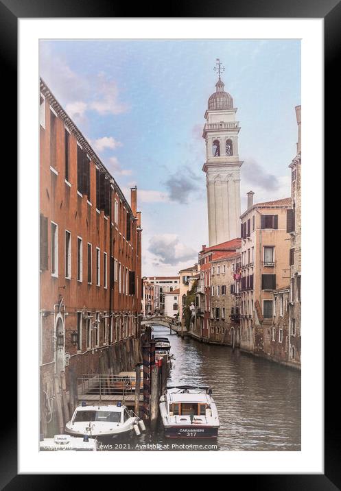 A Side Street In Venice Framed Mounted Print by Ian Lewis
