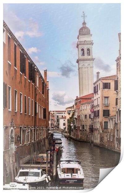 A Side Street In Venice Print by Ian Lewis