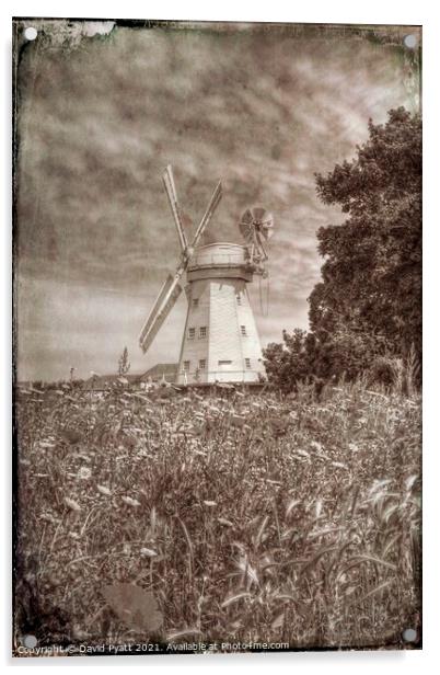 Upminster Windmill Vintage Acrylic by David Pyatt