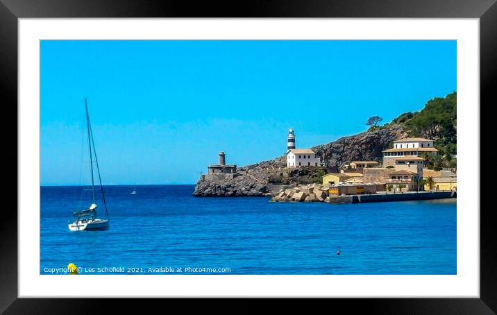Port soller majorca Spain  Framed Mounted Print by Les Schofield
