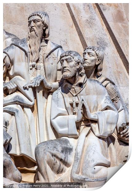 Saint Francis Xavier Monument Explorers Lisbon Portugal Print by William Perry