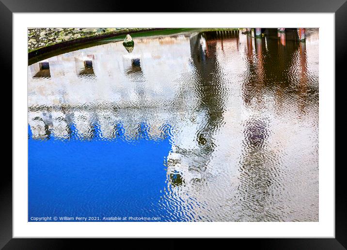 Reflection Abstract Torre Belem Tower Lisbon Portugal Framed Mounted Print by William Perry