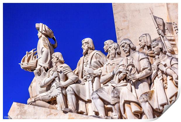 Monument to Diiscoveries Explorers Tagus River Belem Lisbon Port Print by William Perry