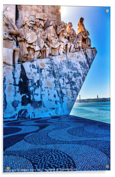 Monument to Diiscoveries Explorers Tagus River Belem Lisbon Port Acrylic by William Perry