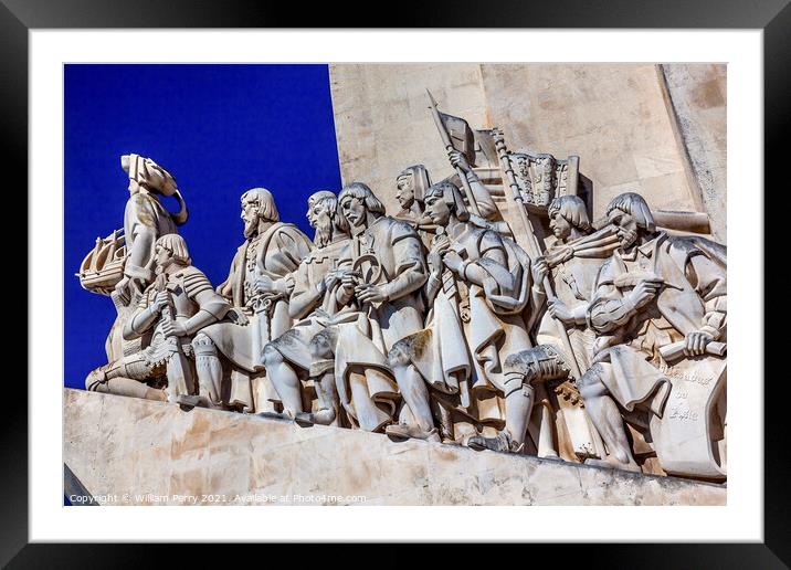 Monument to Diiscoveries Explorers Tagus River Belem Lisbon Port Framed Mounted Print by William Perry