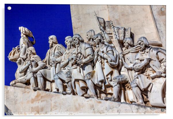 Monument to Diiscoveries Explorers Tagus River Belem Lisbon Port Acrylic by William Perry