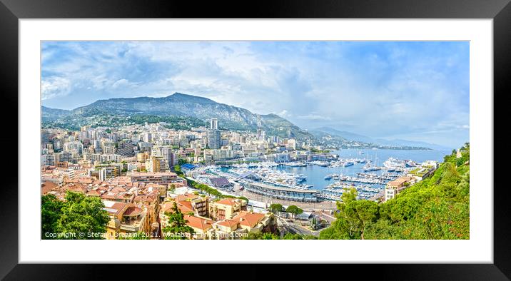 Monaco principality cityscape Framed Mounted Print by Stefano Orazzini