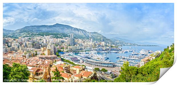 Monaco principality cityscape Print by Stefano Orazzini