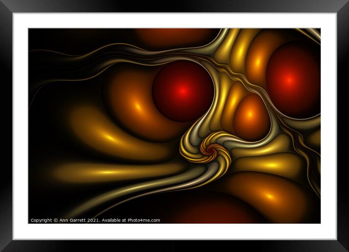 Fractal Liquid Gold Framed Mounted Print by Ann Garrett