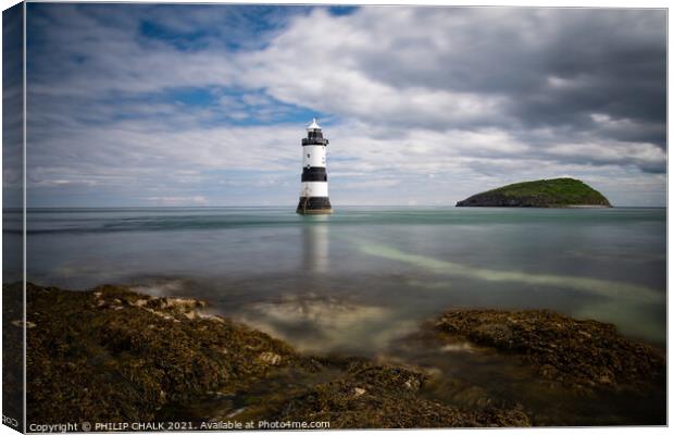 Penmon lighthouse Anglesey 555 Canvas Print by PHILIP CHALK