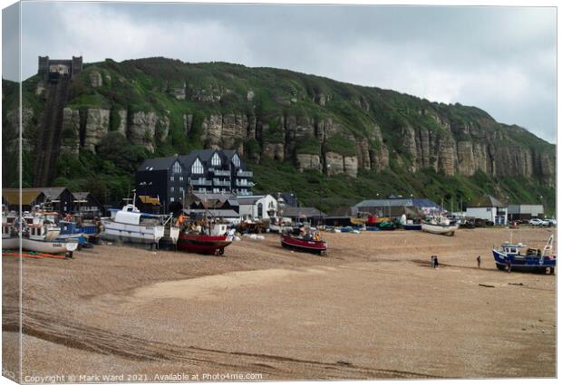 The Stade of Hastings. Canvas Print by Mark Ward
