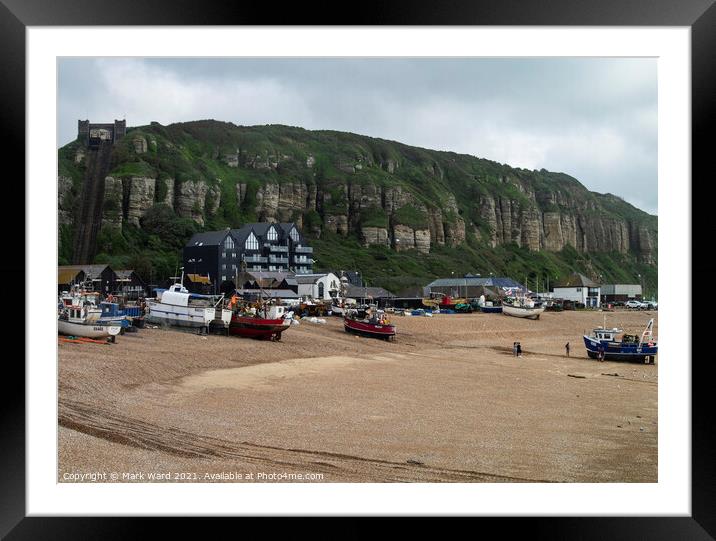 The Stade of Hastings. Framed Mounted Print by Mark Ward
