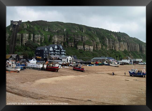 The Stade of Hastings. Framed Print by Mark Ward