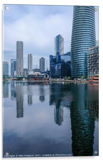 Skyscrapers, Canary Wharf, London Acrylic by Rika Hodgson