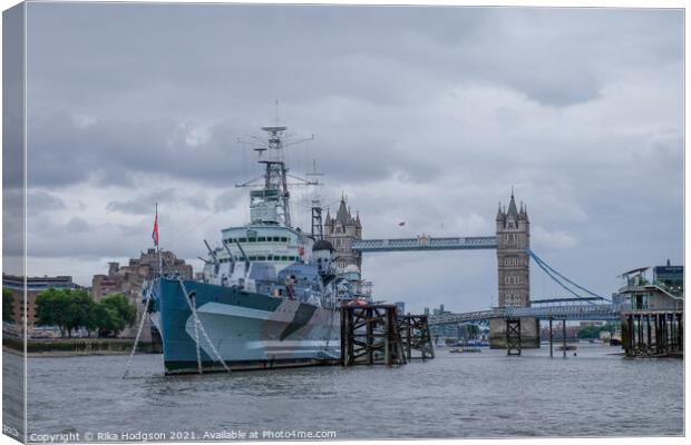 War Ship, Tower of London, UK Canvas Print by Rika Hodgson