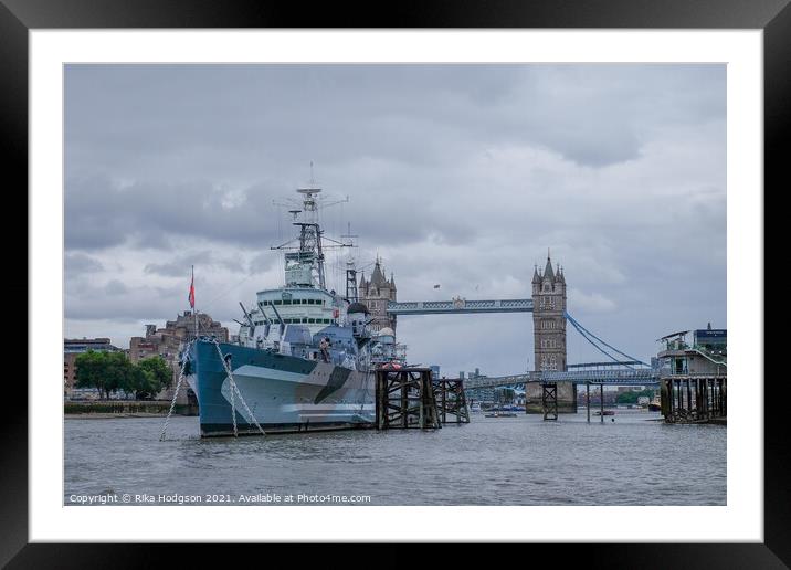 War Ship, Tower of London, UK Framed Mounted Print by Rika Hodgson