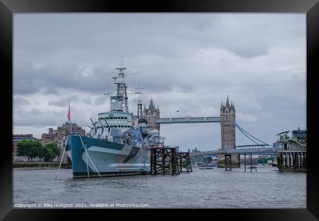 War Ship, Tower of London, UK Framed Print by Rika Hodgson