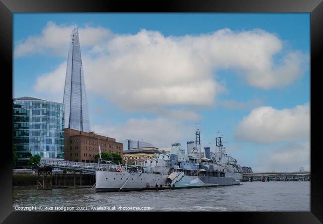 WW2 Battle Ship, The Shard, London, UK Framed Print by Rika Hodgson