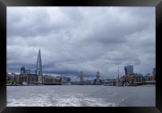 The Shard & London Tower Bridge, London, UK Framed Print by Rika Hodgson