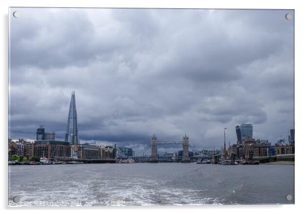 The Shard & London Tower Bridge, London, UK Acrylic by Rika Hodgson