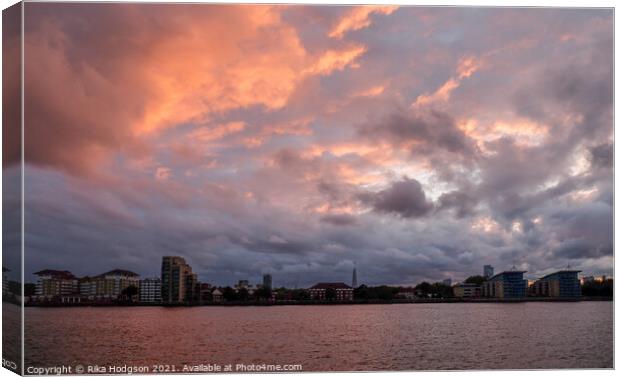 Sunset Sky clouds over London  Canvas Print by Rika Hodgson