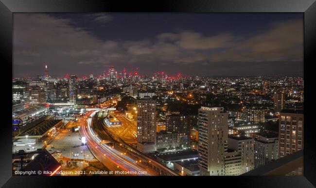 The city of London at night, United Kingdom Framed Print by Rika Hodgson