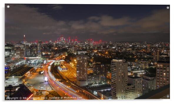 The city of London at night, United Kingdom Acrylic by Rika Hodgson