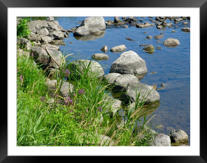 Rocks in the Rideau River Framed Mounted Print by Stephanie Moore