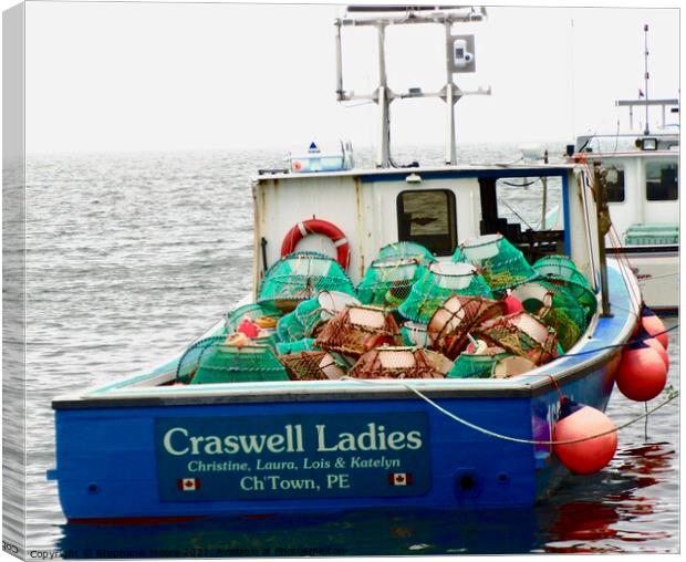 Craswell Ladies with Lobster Pots Canvas Print by Stephanie Moore