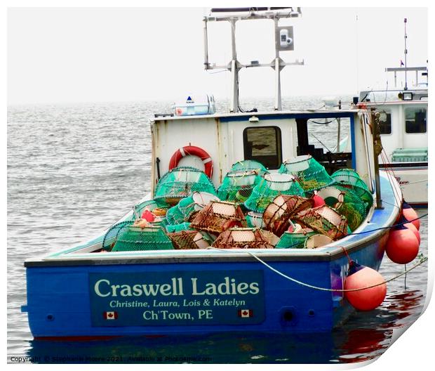 Craswell Ladies with Lobster Pots Print by Stephanie Moore