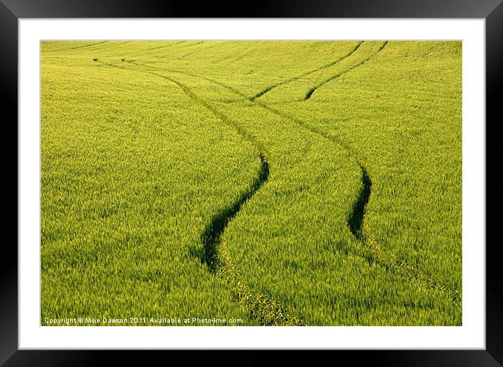 Farm Tracks Framed Mounted Print by Mike Dawson