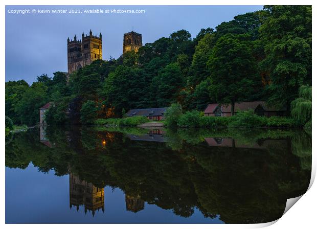 Durham Cathedral reflections Print by Kevin Winter