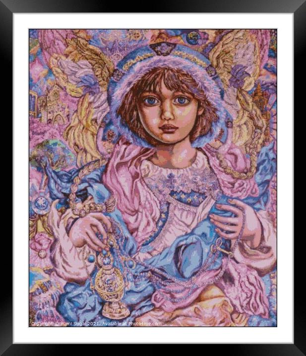 Yumi Sugai. Archangel Chamuel.cross stitch pattern Framed Mounted Print by Yumi Sugai