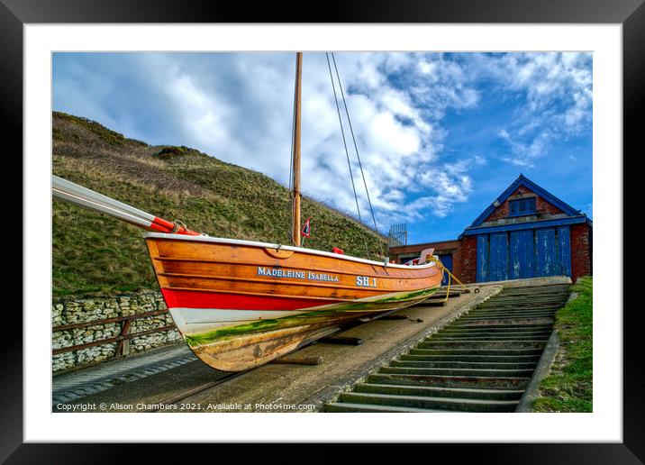 North Landing Lifeboat Station, Yorkshire Coast  Framed Mounted Print by Alison Chambers
