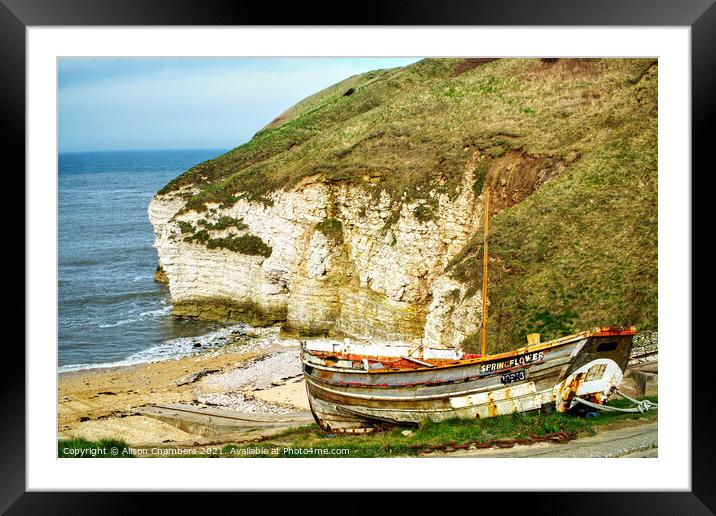 Flamborough North Landing, Yorkshire Coast Framed Mounted Print by Alison Chambers