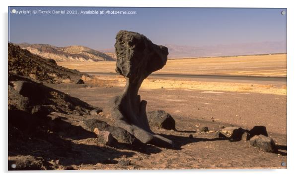 Mushroom Rock, Death Valley Acrylic by Derek Daniel
