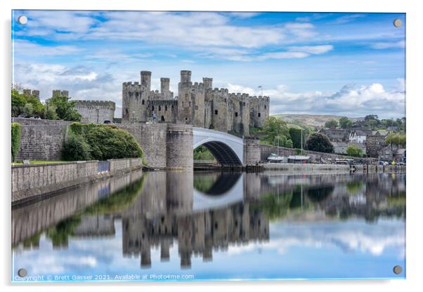 Conwy Castle Acrylic by Brett Gasser