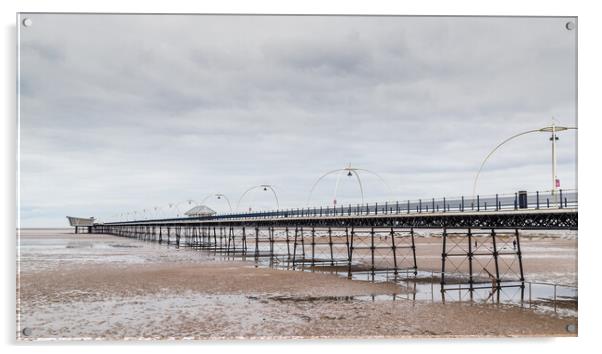 Southport Pier at low tide Acrylic by Jason Wells