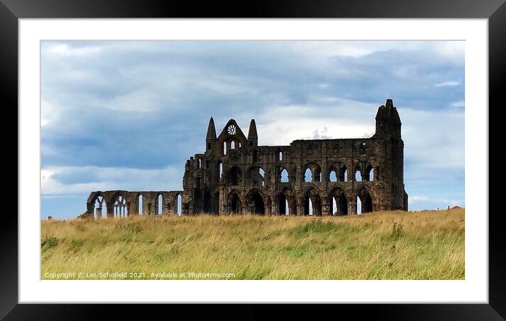 Whitby Abbey Framed Mounted Print by Les Schofield