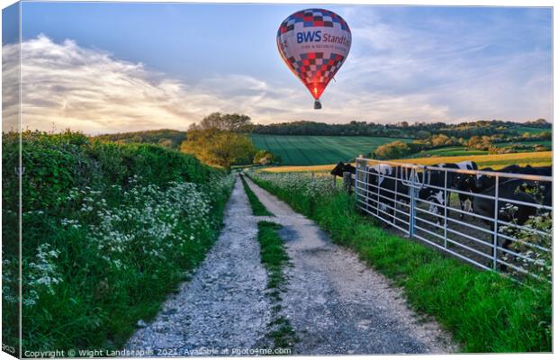 Isle Of Wight Balloon Flight Canvas Print by Wight Landscapes