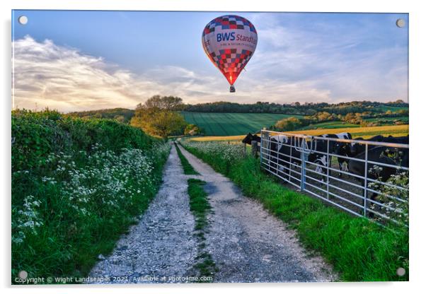 Isle Of Wight Balloon Flight Acrylic by Wight Landscapes
