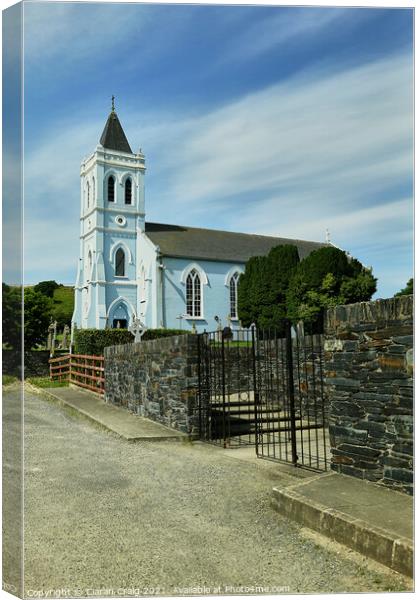 Blue Church Donegal Canvas Print by Ciaran Craig